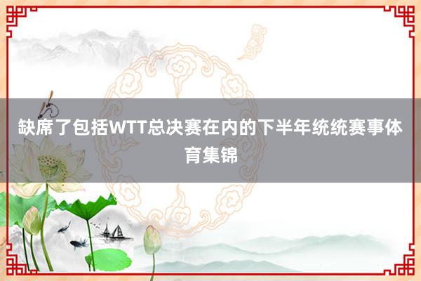 缺席了包括WTT总决赛在内的下半年统统赛事体育集锦