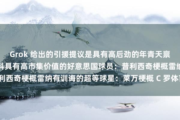 Grok 给出的引援提议是具有高后劲的年青天禀球员：贝林厄姆梗概塞斯科具有高市集价值的好意思国球员：普利西奇梗概雷纳有训诲的超等球星：莱万梗概 C 罗体育录像/图片