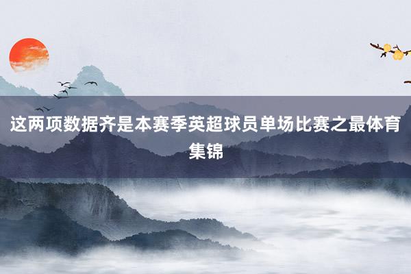 这两项数据齐是本赛季英超球员单场比赛之最体育集锦