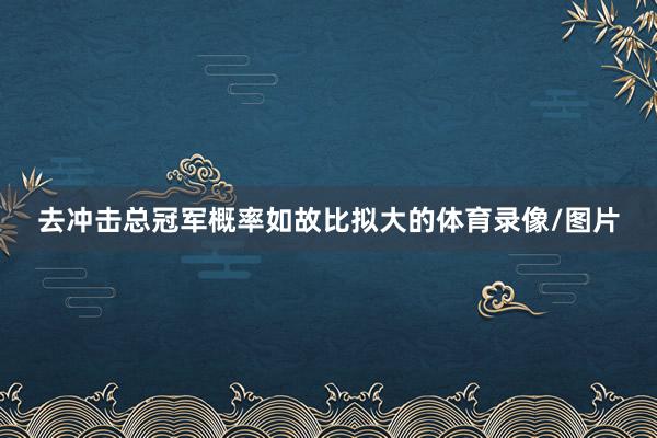 去冲击总冠军概率如故比拟大的体育录像/图片