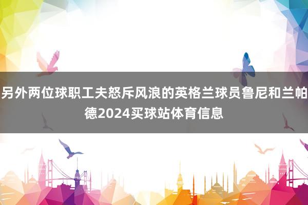 另外两位球职工夫怒斥风浪的英格兰球员鲁尼和兰帕德2024买球站体育信息