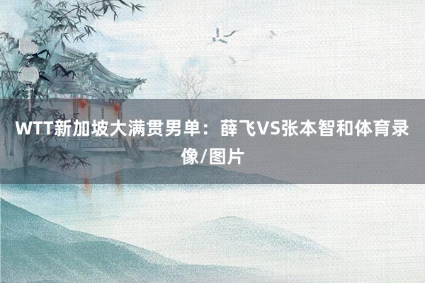 WTT新加坡大满贯男单：薛飞VS张本智和体育录像/图片