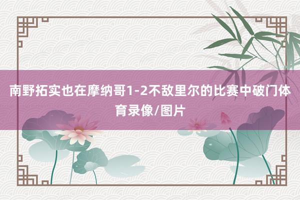 南野拓实也在摩纳哥1-2不敌里尔的比赛中破门体育录像/图片