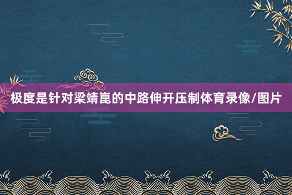 极度是针对梁靖崑的中路伸开压制体育录像/图片