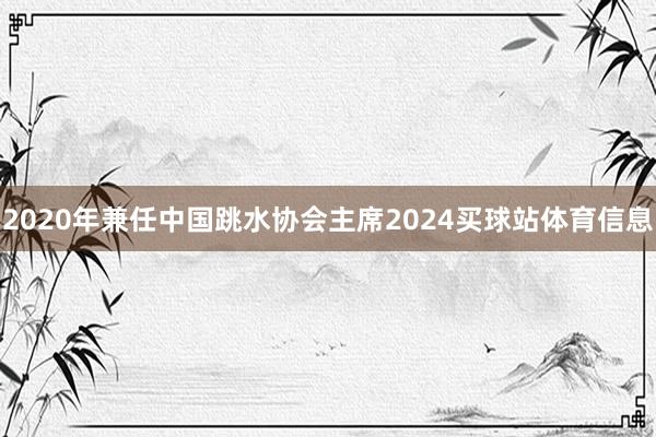 2020年兼任中国跳水协会主席2024买球站体育信息