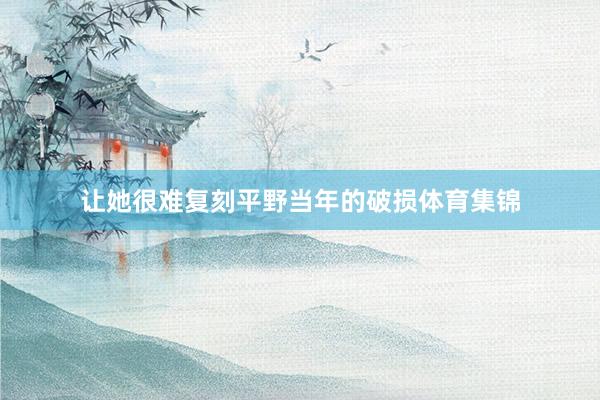 让她很难复刻平野当年的破损体育集锦