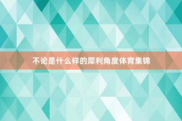 不论是什么样的犀利角度体育集锦