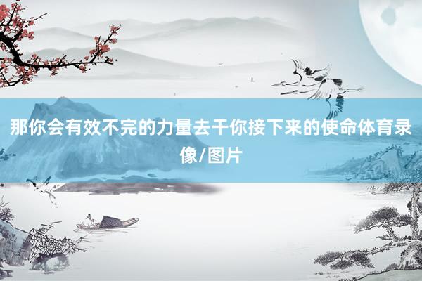 那你会有效不完的力量去干你接下来的使命体育录像/图片