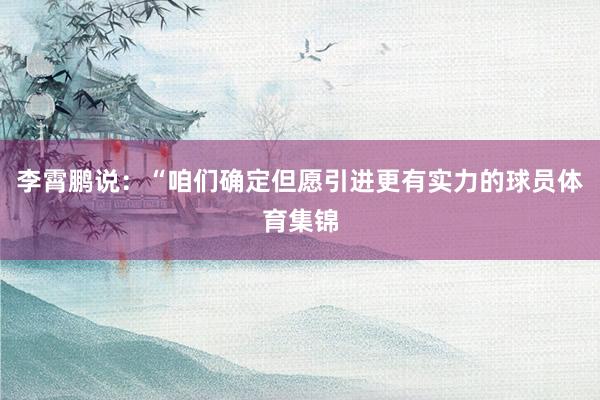 李霄鹏说：“咱们确定但愿引进更有实力的球员体育集锦