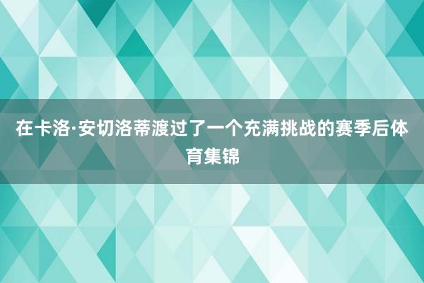 在卡洛·安切洛蒂渡过了一个充满挑战的赛季后体育集锦