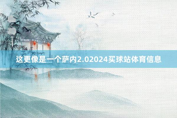 这更像是一个萨内2.02024买球站体育信息