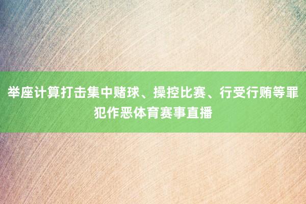 举座计算打击集中赌球、操控比赛、行受行贿等罪犯作恶体育赛事直播