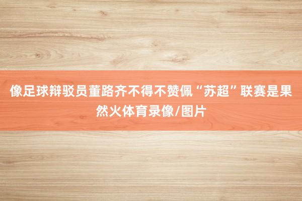 像足球辩驳员董路齐不得不赞佩“苏超”联赛是果然火体育录像/图片