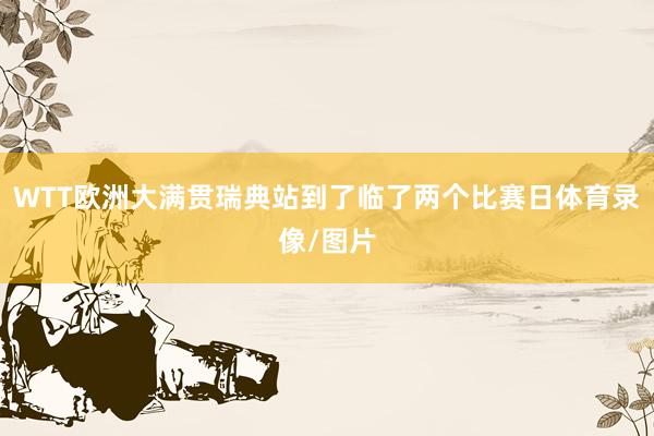 WTT欧洲大满贯瑞典站到了临了两个比赛日体育录像/图片