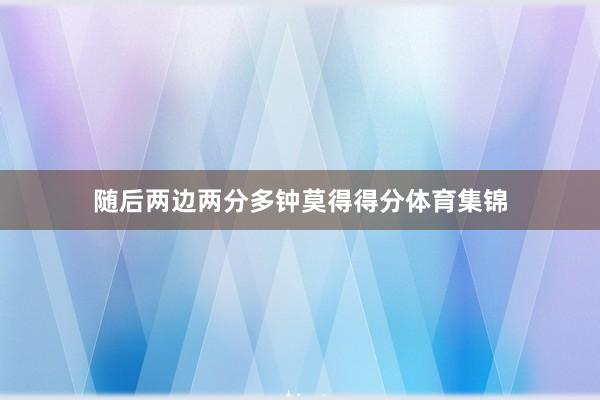 随后两边两分多钟莫得得分体育集锦