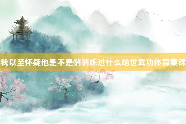 我以至怀疑他是不是悄悄练过什么绝世武功体育集锦