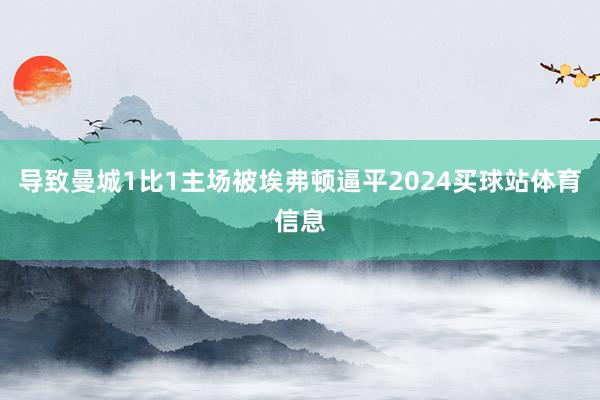 导致曼城1比1主场被埃弗顿逼平2024买球站体育信息