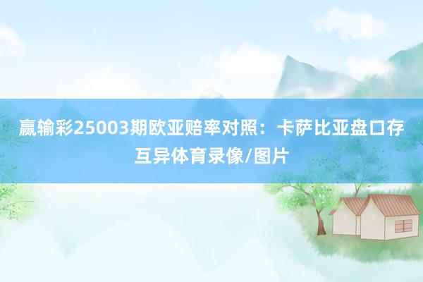 赢输彩25003期欧亚赔率对照：卡萨比亚盘口存互异体育录像/图片