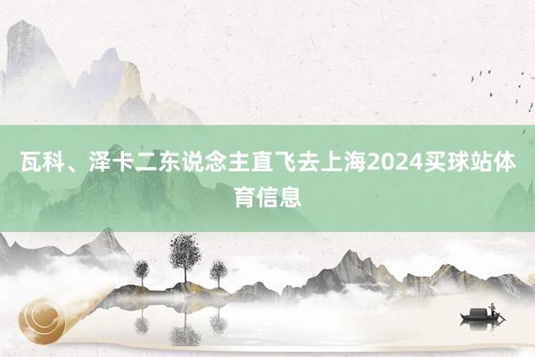 瓦科、泽卡二东说念主直飞去上海2024买球站体育信息