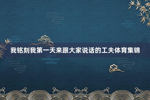 我铭刻我第一天来跟大家说话的工夫体育集锦