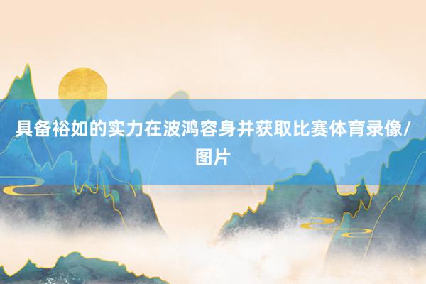 具备裕如的实力在波鸿容身并获取比赛体育录像/图片