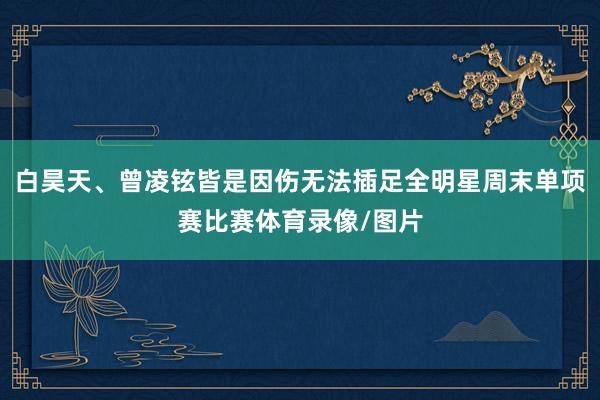 白昊天、曾凌铉皆是因伤无法插足全明星周末单项赛比赛体育录像/图片