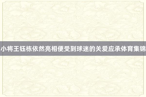小将王钰栋依然亮相便受到球迷的关爱应承体育集锦