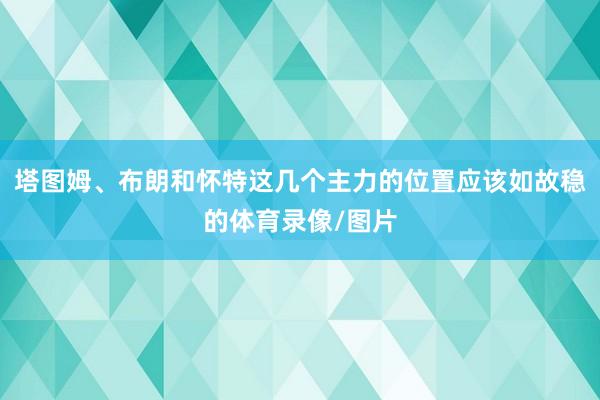 塔图姆、布朗和怀特这几个主力的位置应该如故稳的体育录像/图片