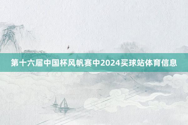 第十六届中国杯风帆赛中2024买球站体育信息